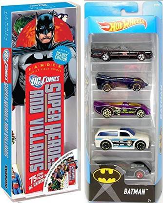 AYB Products Hot Wheels 2017 Batman 5-Pack DC Comics Fandex Super Hero Cards Batmobile TV Series / Live / Gotham City Police / Joker / Arkham