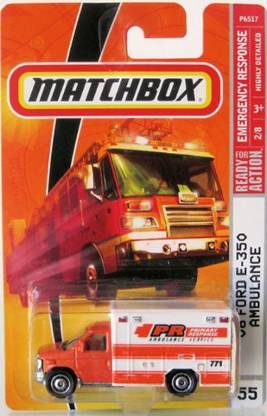 MATCHBOX Emergency Response Orange 08 Ford E-350 Ambulance 1:64 Scale