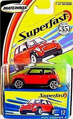 MATCHBOX Red MINI COOPER S SUPERFAST Series 1:64 Scale Collectible Die Cast Metal Toy Car Model #12