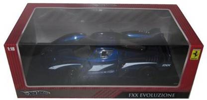 HOT WHEELS Ferrari Fxx Evoluzione Blue 1/18 Diecast Car Model By Hotwheels