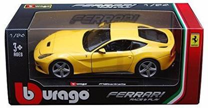 Bburago Ferrari F12 Berlinetta, Yellow - 26007 - 1/24 Scale Diecast Model Toy Car