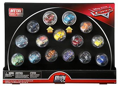 Generic Disney Cars Diecast Mini Racers Variety 15-pack Including First-Look Metallic Rust-Eze Racing Center Lightning McQueen and Metallic Intro Ramone plus Jackson Storm, Cruz Ramirez, Mater, Smokey, 9 More