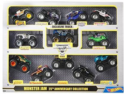 HOT WHEELS Monster Jam 25th Anniversary Vehicles; 12 Pack