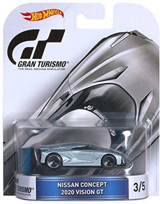 HOT WHEELS Retro Entertainment Gran Turismo Nissan Concept 2020 Vision GT Die-Cast Vehicle 3/5, Silver