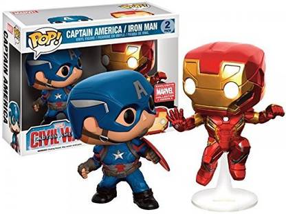 MARVEL Funko Funko Pop! Captain America & Iron Man Exclusive Vinyl Bobble Head 2-Pack