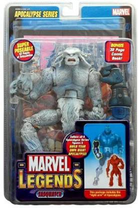 MARVEL Legends Year 2005 Apocalypse Series 9 Inch Tall Action Figure - Variant White Sasquatch With Super Poseable 42 Points Of Articulation, Right Arm Of Apocalypse Plus Bonus 32 Page Comic