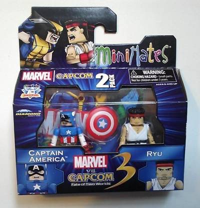 Art Asylum Minimates Marvel Vs Capcom 3 Series 3 Captain America Vs Ryu Action Figure 2-Pack
