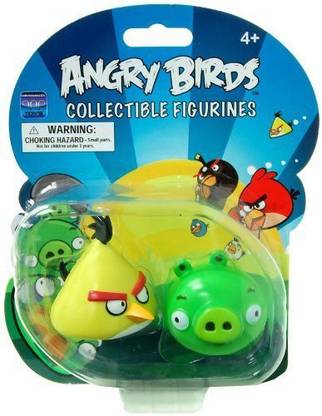 Commonwealth Toys Angry Birds Collectible Figurine 2-Pack With Yellow Bird And Pig