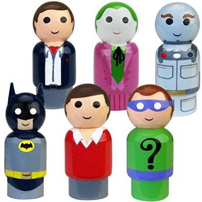 Bif Bang Pow Batman Classic Tv Series Pin Mate Wooden Figure Set Of 6 Collectible, 2