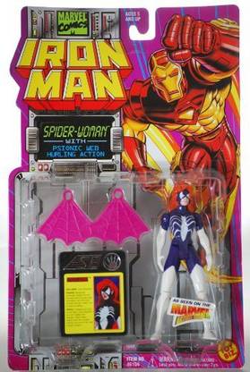 Marvel Comics 1994 - Toy Biz / - Iron Man Series - Spider-Woman Action Figure - 5 Inches - W/ Psionic Web Hurling Action - From Animated Action Hour - Out Of Production - New - Mint - Limited Edition - Collectible