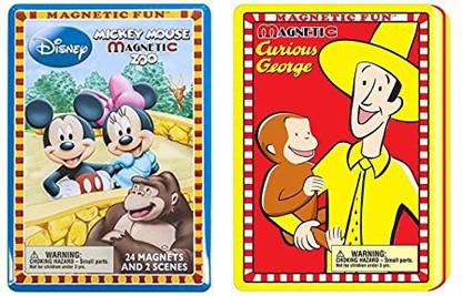 Generic Magnetic Fun Mickey Mouse Zoo Bundled with Magnetic Fun Curious George Playset