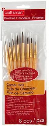 Craft Smart Camel Hair Round Brush Set By Craft Smart, 8 Pack