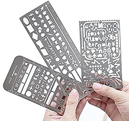 Eden Fghk Creative iPhone 6/6s Sketch Paper Stencil Kit for App Design & UI Design,Stainless Steel Drawing Template Icon Tool (IOS Templat