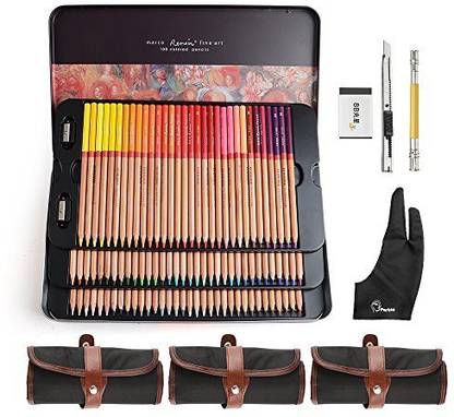 Lightwish - 100 Count Premium Distinct Colored Pencils for Adult Coloring Books - Pre-sharpened - Color Number on Pencils (100 Colors, Wit