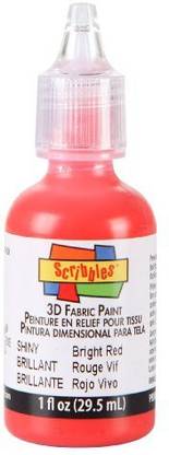 Scribbles 3D Fabric Paint Shiny-Bright Red