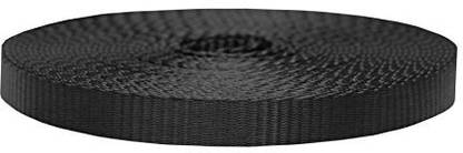 Strapworks Colored Flat Nylon Webbing - Strap For Arts And Crafts, Dog Leashes, Outdoor Activities - 3/4 Inches x 10 Yards, Black