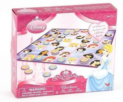 Disney Princess Checkers And Tic Tac Toe Pink