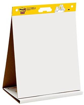 Post It Super Sticky Tabletop Easel Pad, 20 X 23 Inches, 20 Sheets/Pad, 1 Pad (563R), Portable White Premium Self Stick Flip Chart Paper, Built-In Easel Stand