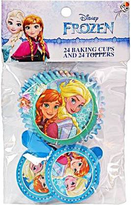 Generic Disney Frozen Cupcake Baking Cups And Toppers (Set Of 24), Multi-Colored, 5"