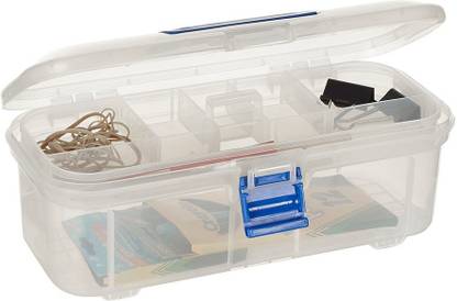 howards Storage Box 7 Compartments Plastic Stationery Organiser