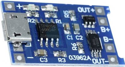 TCS Micro USB 5V 1A 18650 TP4056 Lithium Battery Charger Module Charging Board With Protection Dual Functions 1A Li-ion Micro Controller Board Electronic Hobby Kit
