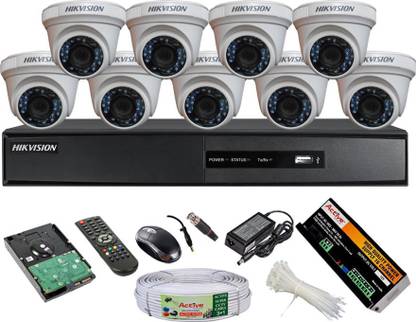 HIKVISION HIKVISION 2MP 16CH DVR DS-7216HQHI-K1 OR DS-716HQHI-K1 1PCS AND DOME CAMERA 2MP DS-2CE5ADOT-IRP OR DS-2CE5ADOT -IRP /ECO 09PCS CAMERA WITH 90 MATER CABLE 2TB SATA HDD COMBO KUIT Security Camera