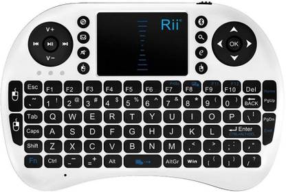 RHONNIUM ™ Rii i8+ Mini 2.4G Backlight Touchpad with Mouse for PC/Mac/Android (MWK08+) Bluetooth, Wireless Handheld Gaming Keyboard Compatible with Desktop, Laptop, Tablet, iPad, Mac