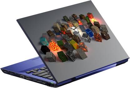 Ramiya minecraft cubes (3M/Avery Vinyl, Finish-Glossy skin Bubble Free, Waterproof, Non Fading, Easy to Apply, all laptop Size Reusable Laptop Skin Compatible for 15.6 inch