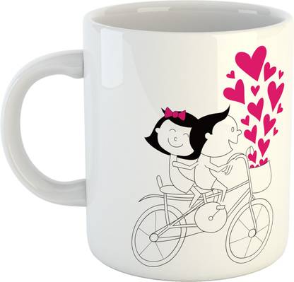 Ashvah Couple Cycling -1667 Ceramic Coffee Mug
