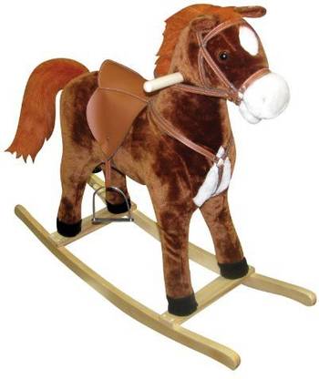 Charm Company Hercules Horse Rocker With Cowboy Sound And Moving Mouth And Tail, Large