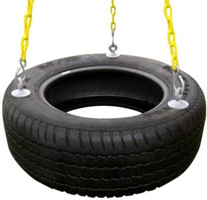 Generic Eastern Jungle Gym Heavy-Duty 3-Chain Rubber Tire Swing Seat With Adjustable Coated Swing Chains - Swing Set Accessories
