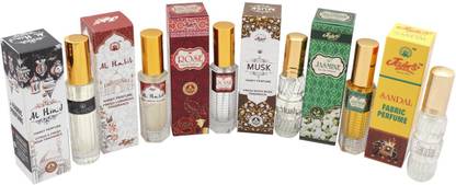 Jain's Set of 6 Perfume : Musk, Rose, Sandal, Al Hind, Jasmine and Al Habib -- 25 ML each Eau de Parfum  -  145 ml