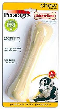 Petstages Chick-A-Bone Chicken Flavored Dog Chew Toy, Large Plastic Chew Toy For Dog