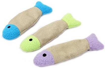 SmartyKat Fish Flop Cat Toy Catnip Crinkle Toys, 3 Toys Per Package Cotton Fetch Toy For Cat