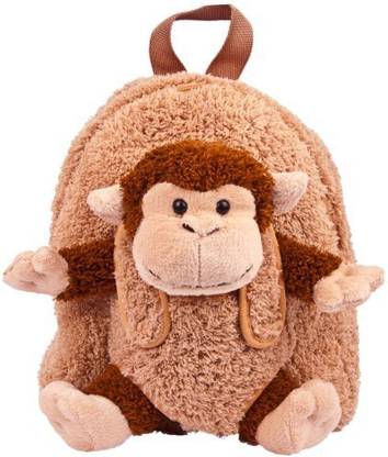 Blue Block Factory Kids' Fluffy Monkey Plush Animal Children'S Backpack, Baby Brown, One Size School Bag