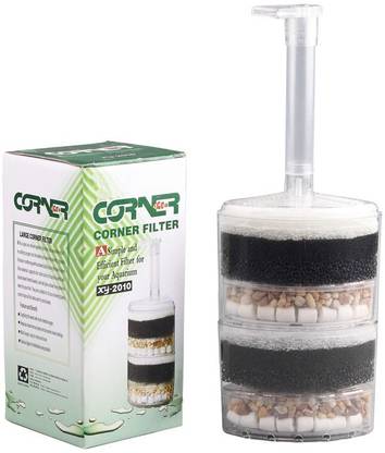 FlikFinz Internal Aquarium Corner Filter (Bio Media & Sponge Included) Corner Aquarium Filter