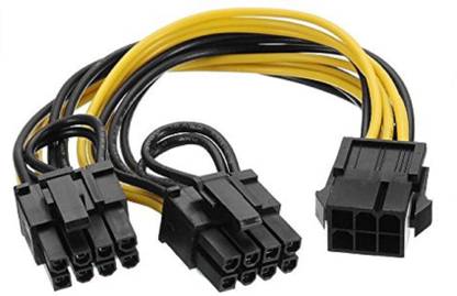 StudioArtz Power Sharing Cable 2 A 0 m 6 Pin to dual PCIe 8 Pin (6+2) Graphics Card PCI Express Power Adapter GPU VGA Y-splitter Extension Cable Mining Video Card Power Cable