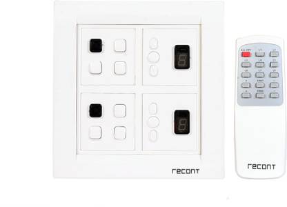 recont Remote Control 8 Module Square Switchboard for 6 Lights and 2 Fans 10 A One Way Electrical Switch