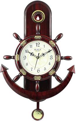 A&A Plaza Pendulum Wall Clock Analog 36 cm X 32 cm Wall Clock