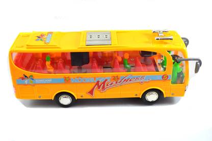 Lukas Bus Toys for Kids, Luxury Toy Passenger, Toy Bus for Boys, Bus with Head Light and Two TV Screens, Org