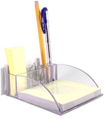 VR Creatives 5 Compartments Plastic Pen Stand, Office Table Organizer,Visiting Card Holder - 63