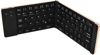 Un-Tech Foldable Bluetooth Keyboard Magnetic Close (Gold) Magnetic Handheld Laptop Keyboard Compatible with Desktop, Laptop, Mac