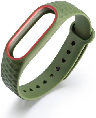 shop_smart Strap for Mi band / HRX and Mi Band 2 Enha. Navy Green & Red Smart Band Strap