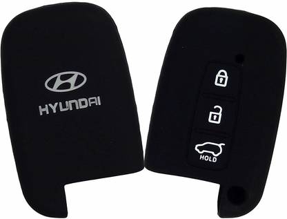 Jadebin Silicone Key Cover for 3 Button Remote Smart Key Shell/Case/Body for Hyundai Verna Fluidic / Old i20 / Elantra / Santafe Car Key Cover