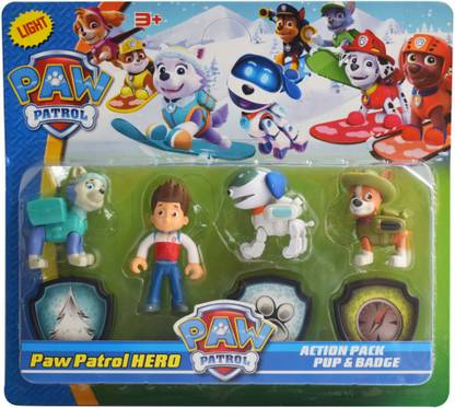 Kiditos Paw Patrol Action Pup & Badge (Ryder, Tracker, Robotdog, Everest)