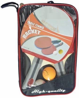 Quinergys ™ 2Pcs/Pair 7 Layers Wood Table Tennis Racket Double Reverse Glue Ping Pong Bat with 3 Ball Table Tennis Kit