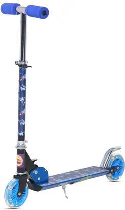 baybee Funbee Drogo Skate Scooter for Kids 2 Wheel Lean to Steer 3 Adjustable Height with Suspension | 7 LED Flashing Light up wheels with 35 Kg Weight Capacity Kids Scooter