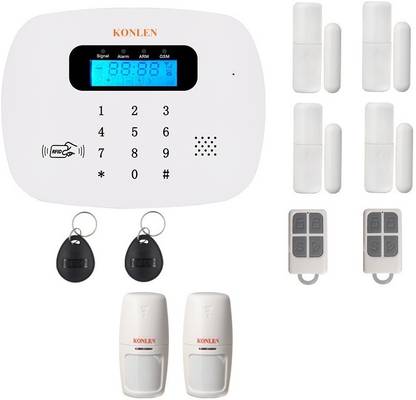 KONLEN Smart GSM Alarm Wireless System with Voice & RFID APP Control Easy to Install for Home and Office - Kit B Wireless Sensor Security System