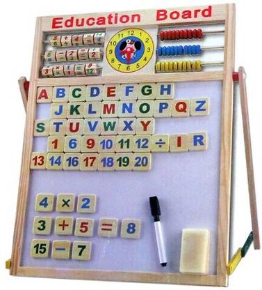 Baby Shelf Education Board - Wooden magnetic board with Alphabets & number learning board