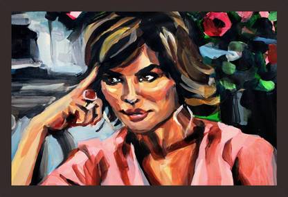 Mad Masters Lisa Rinna Pointing at Her Eyebrow 1 Piece wooden framed painting |Wall Art | Home Décor | Painting Art | Unique Design | Attractive Frames Digital Reprint 12 inch x 12 inch Painting